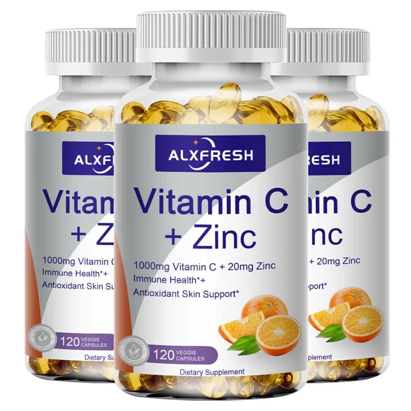 bottle of vitamin c with zinc capsules — image 7