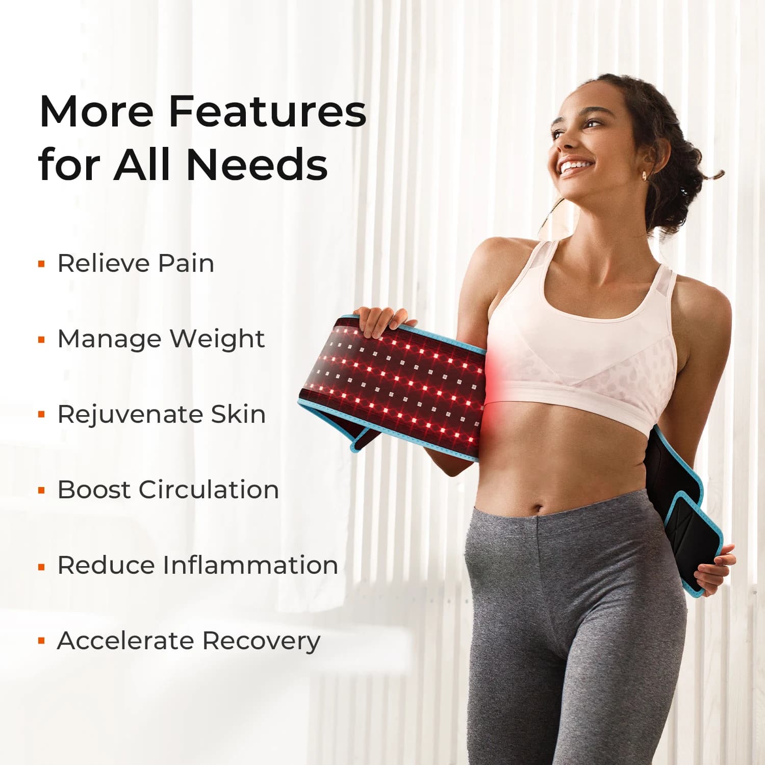 flexible red light therapy belt with LED lights — image 3