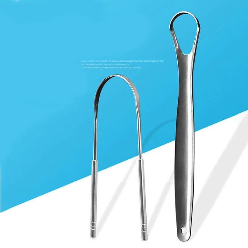 two stainless steel tongue scrapers — image 3