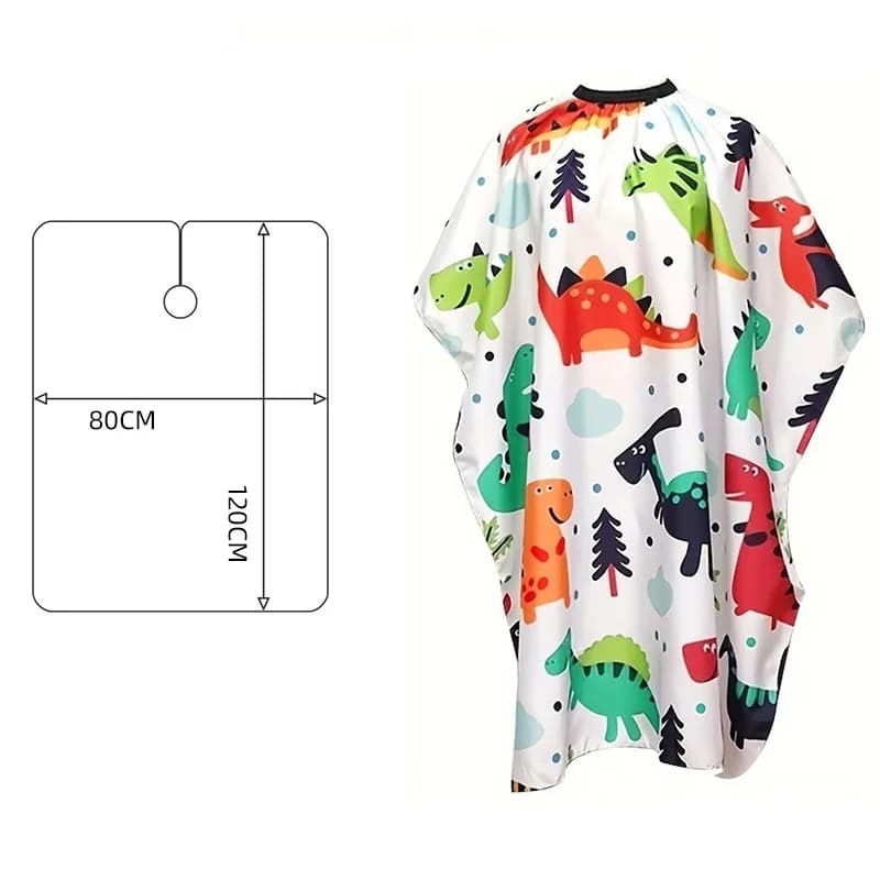 waterproof cartoon haircut cape for barber use — image 4