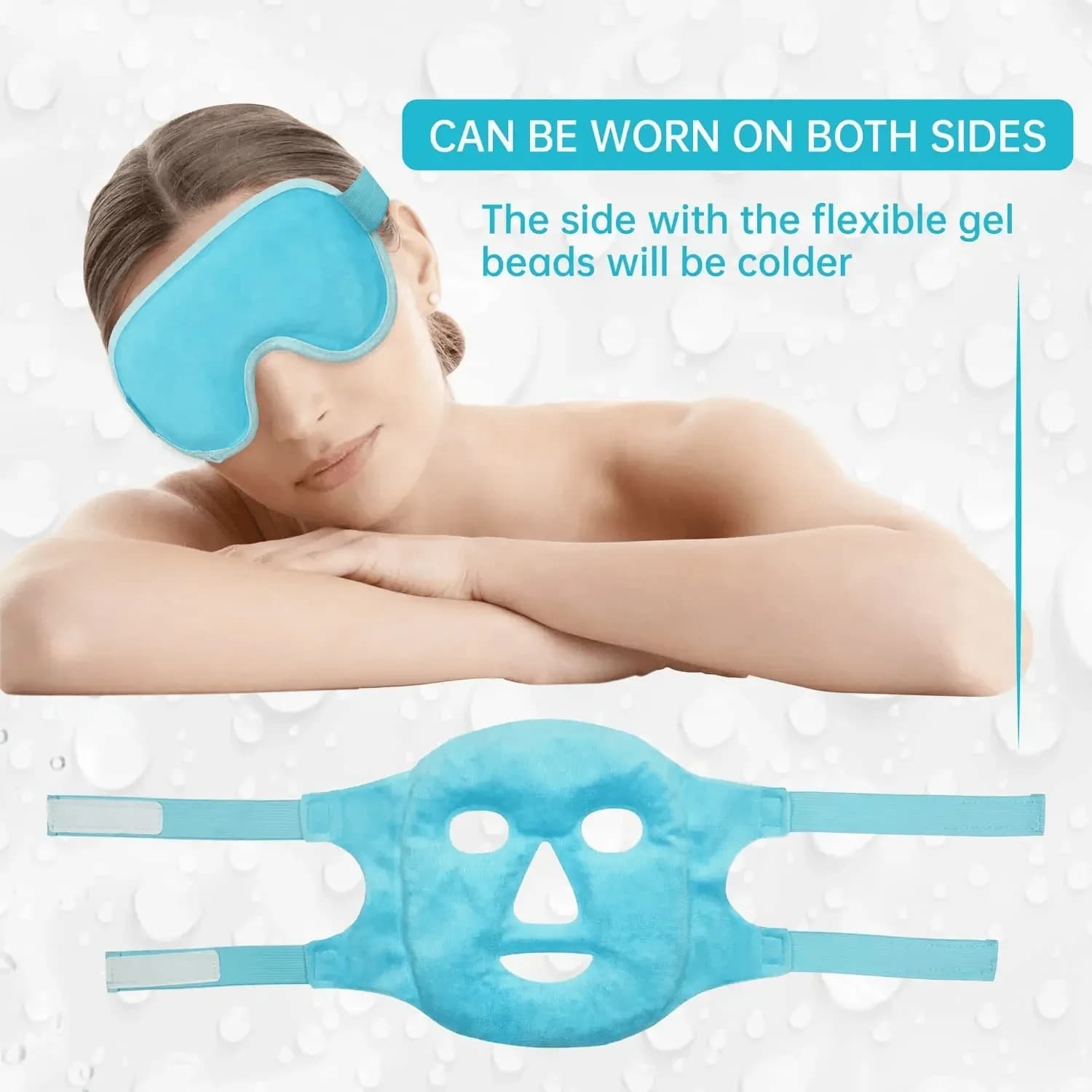 Reusable cooling and heating gel mask for eyes and face — image 2