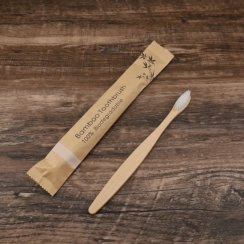 Set of 10 colorful bamboo toothbrushes with soft charcoal bristles — image 5