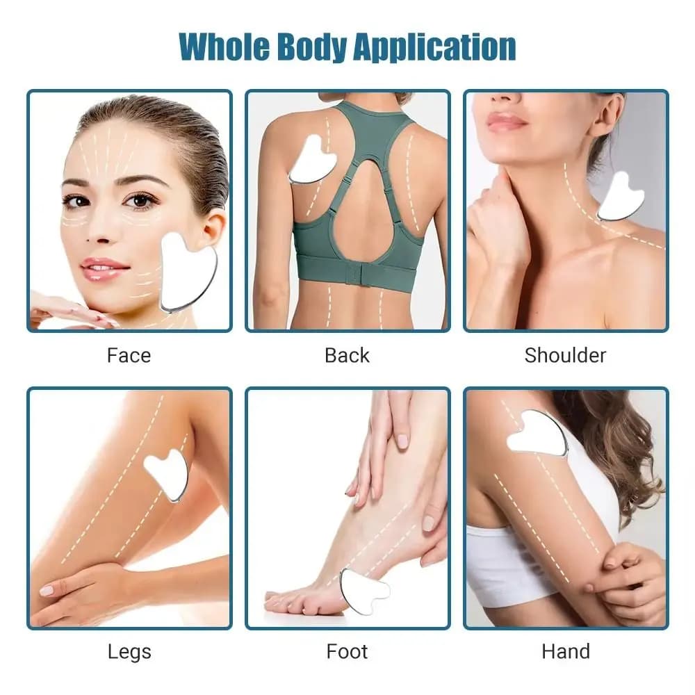 Stainless steel heart‑shaped Gua Sha facial massager — image 5