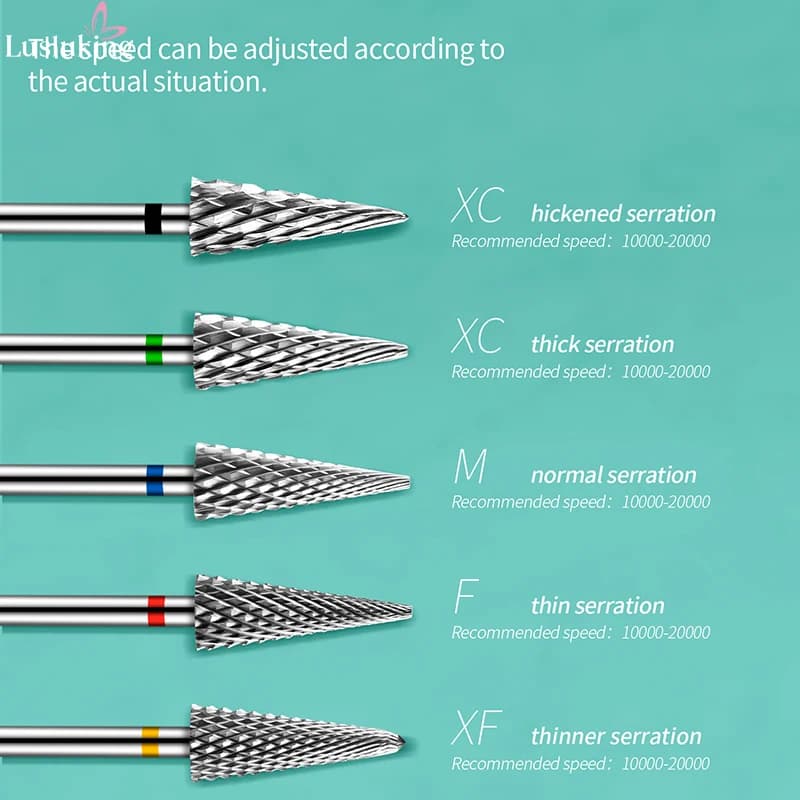 Tungsten carbide nail drill bits for electric manicure drill — image 5