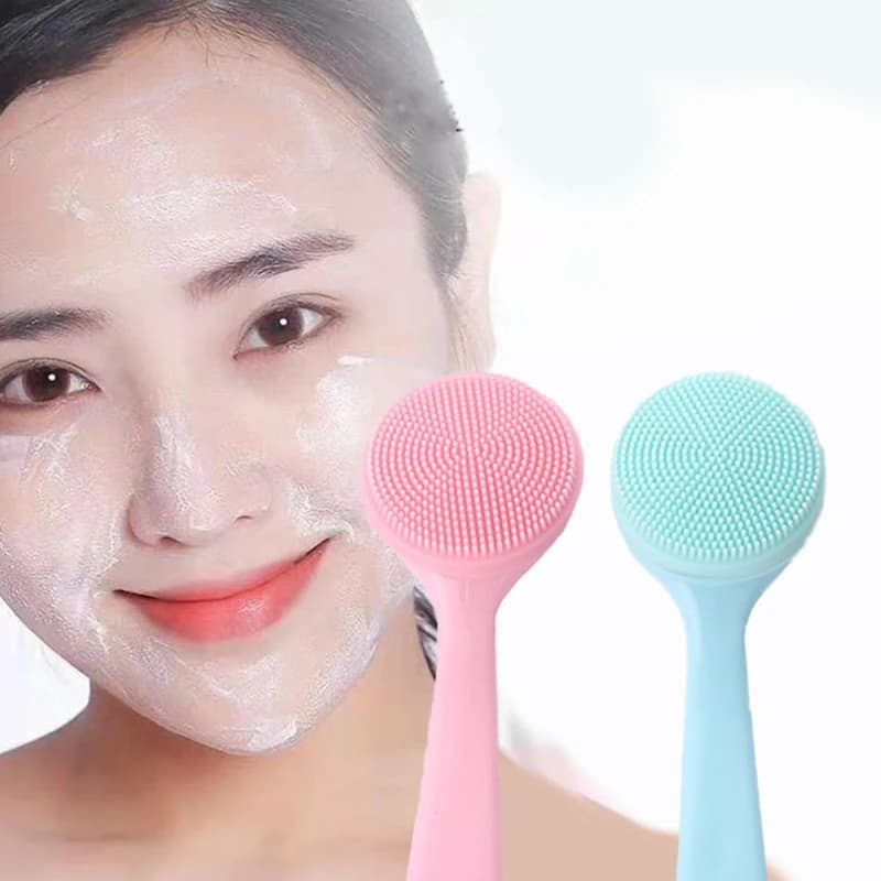 Silicone Facial Cleansing Brush – Double‑sided Soft Bristles