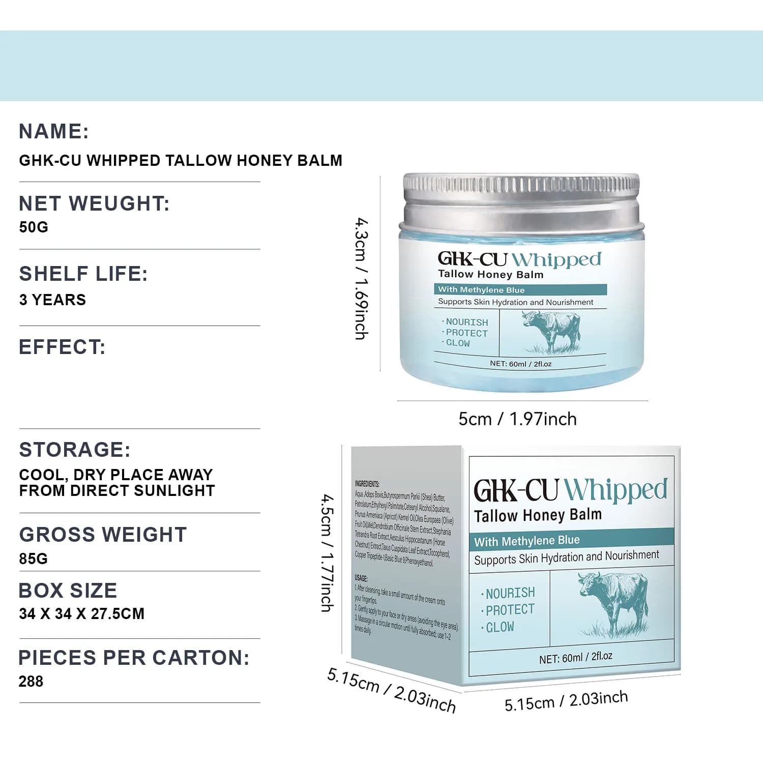 Copper peptide face balm in blue jar — image 5