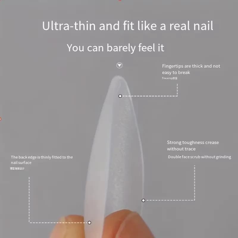 Box of 330 short almond matte gel nail tips — image 4