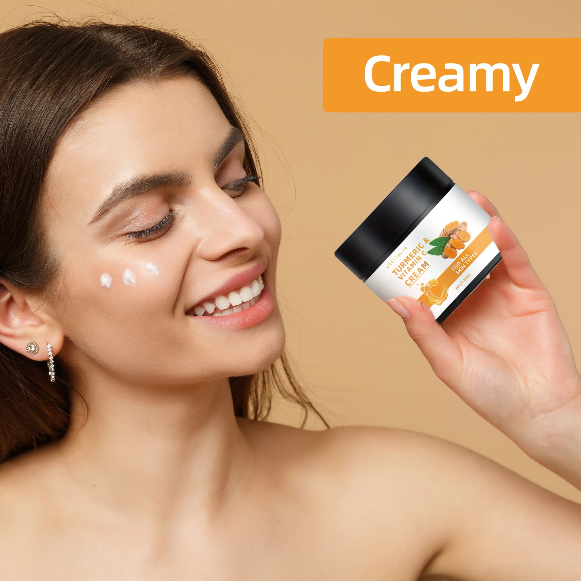 Turmeric and vitamin C facial cream tube — image 6