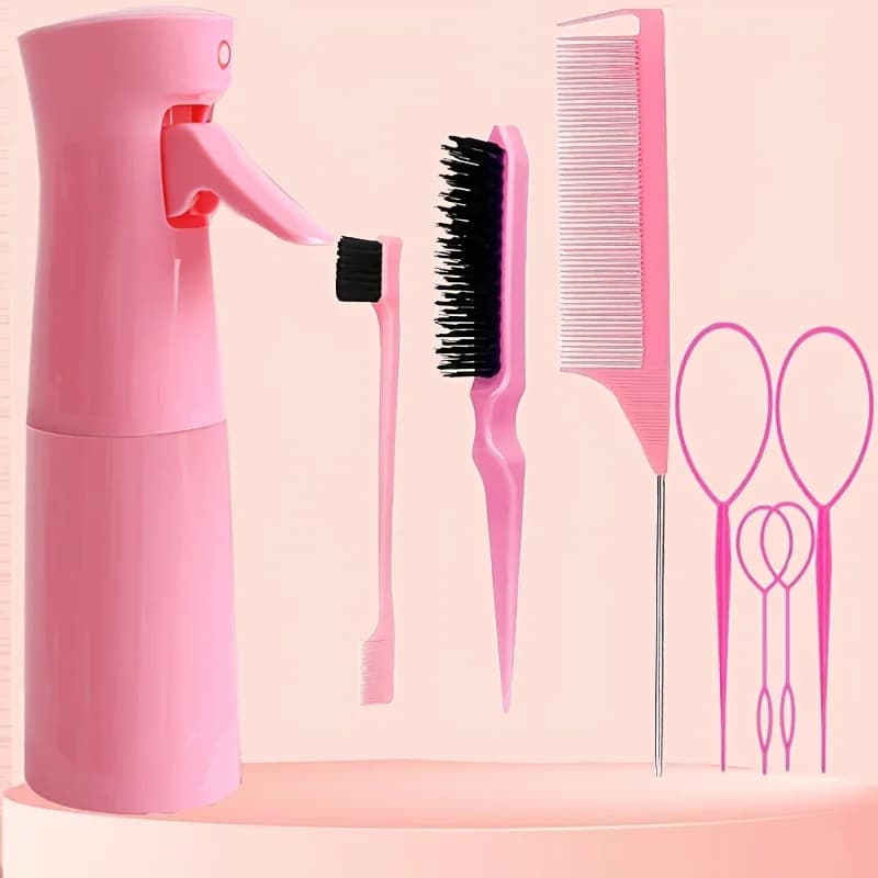 Complete hair styling set with spray bottle and brushes — image 2