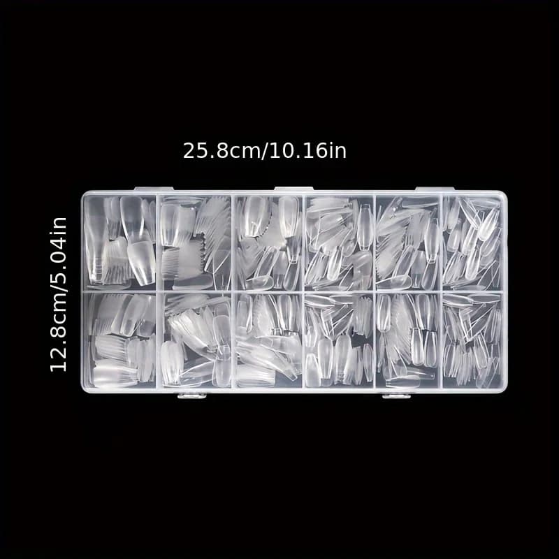 assorted press-on nail tips in stiletto, almond, square and coffin shapes — image 4