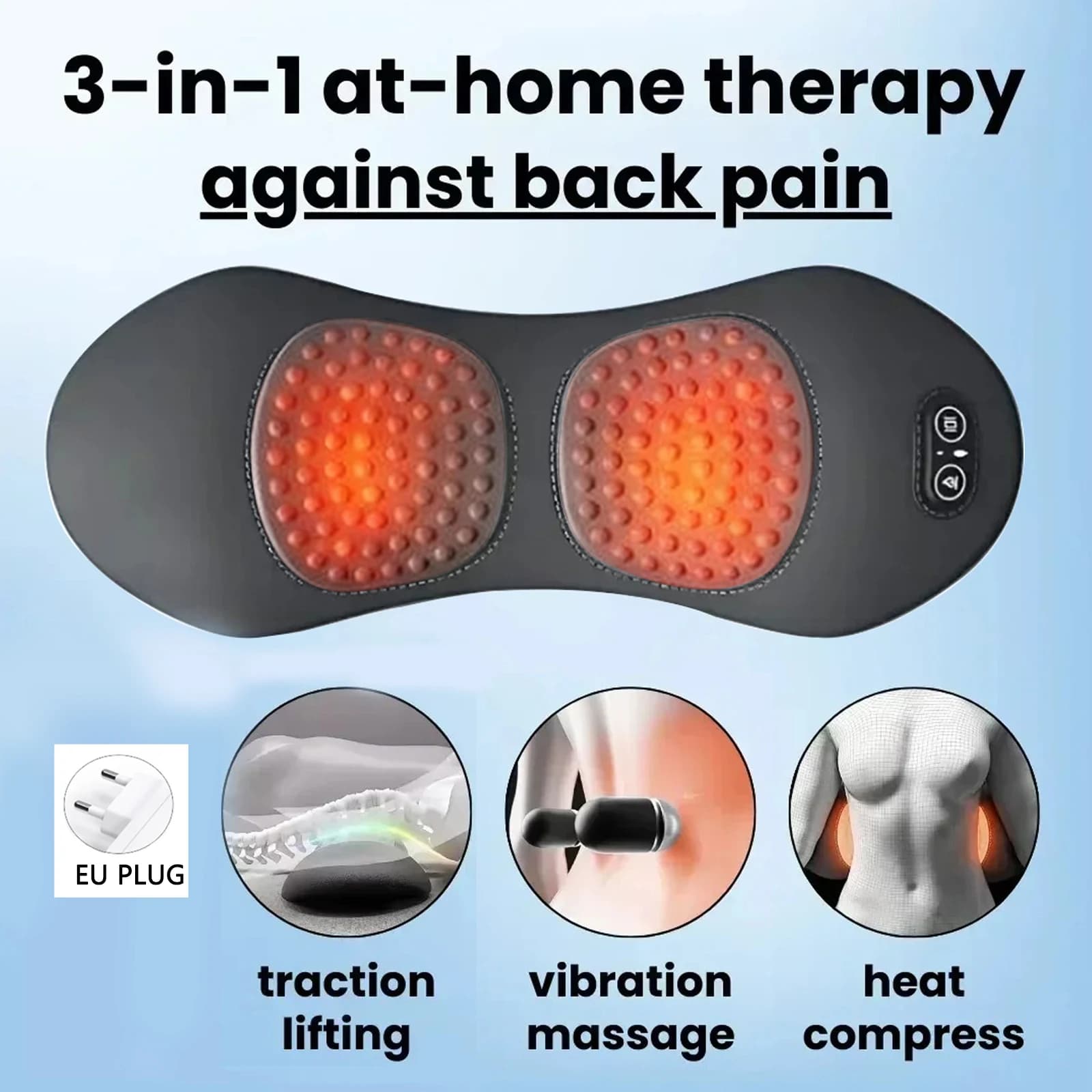 3-in-1 shiatsu back and shoulder massager on a bed — image 7