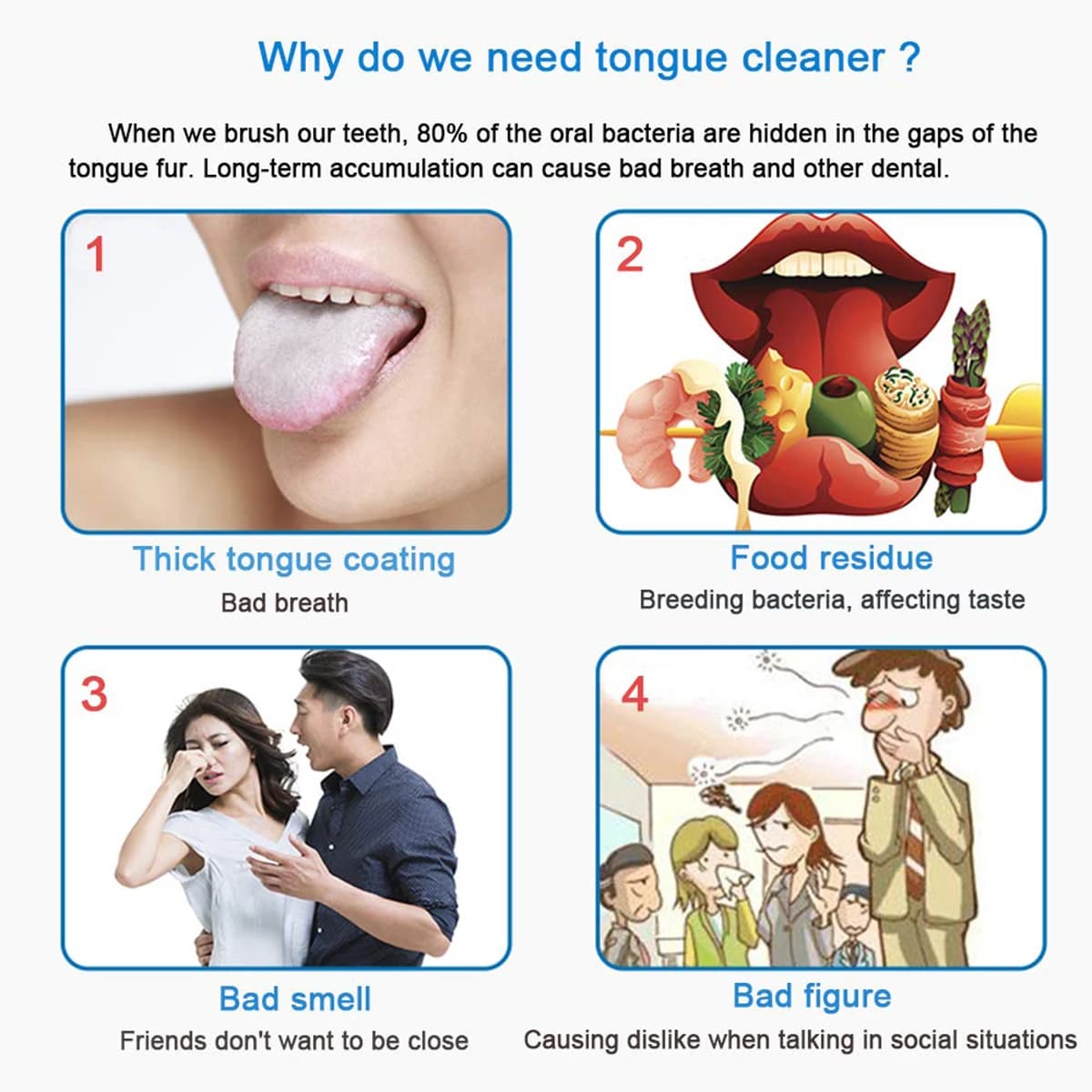 Stainless steel tongue scraper with portable case — image 4