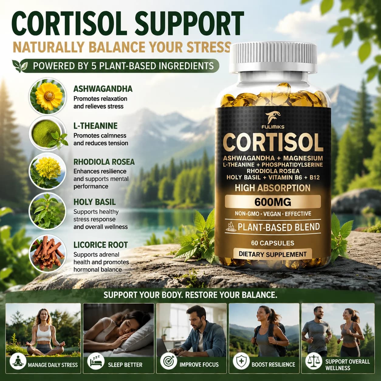 cortisol support supplement bottle — image 4