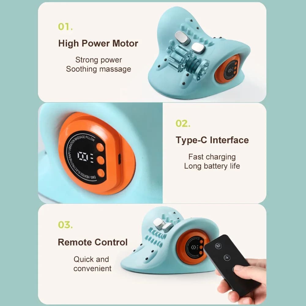 electric neck stretcher with EMS pulse traction pillow — image 6