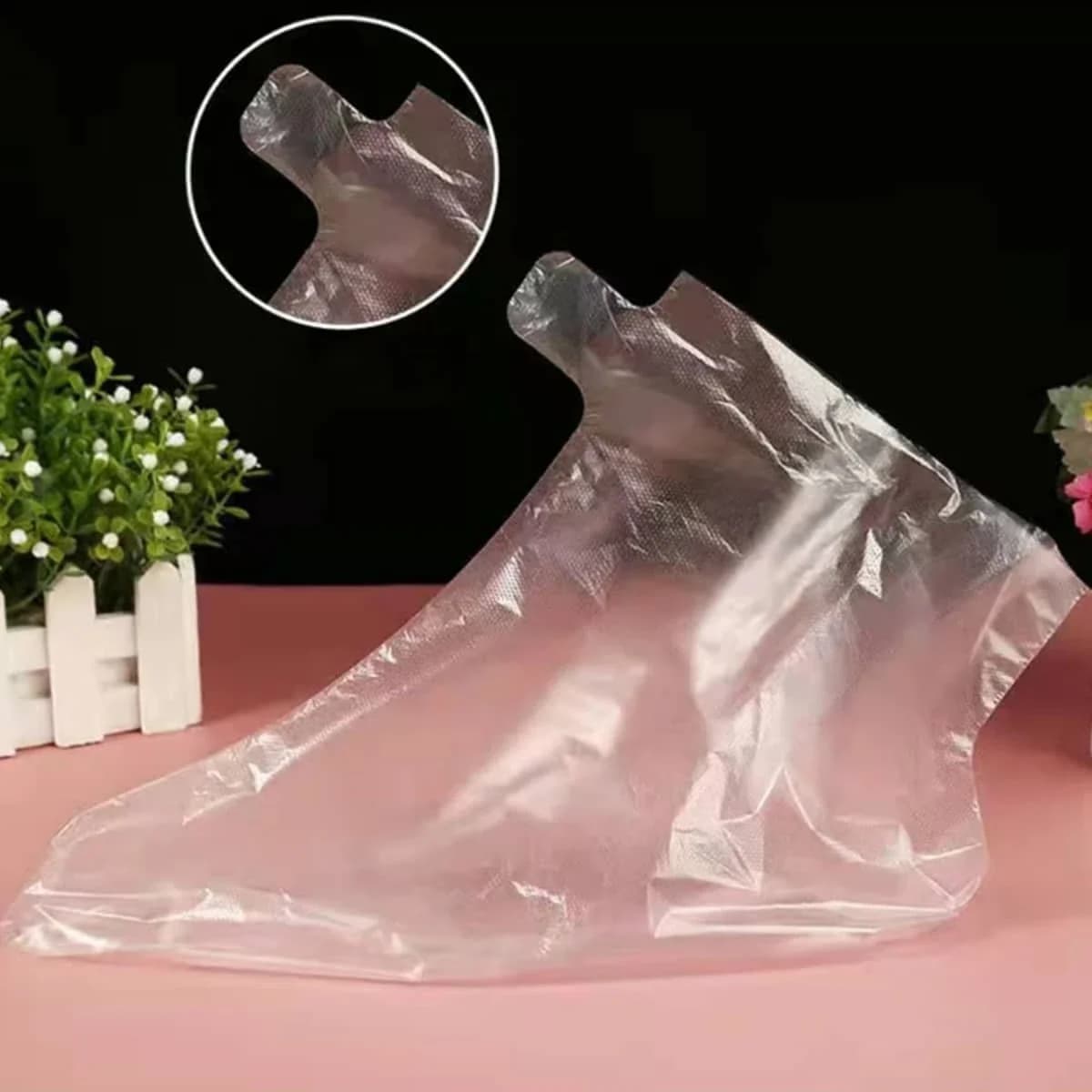 transparent disposable foot mask cover — image 3