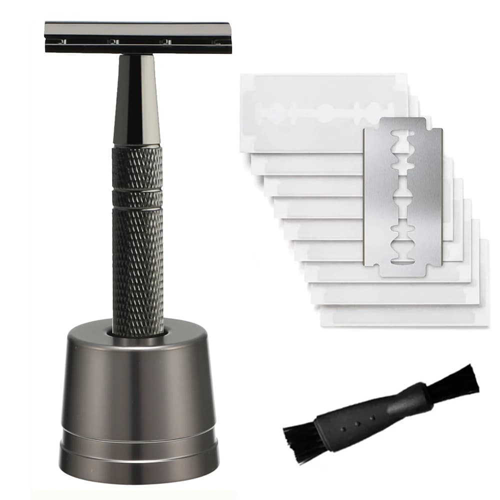 double edge safety razor with ten blades — image 8