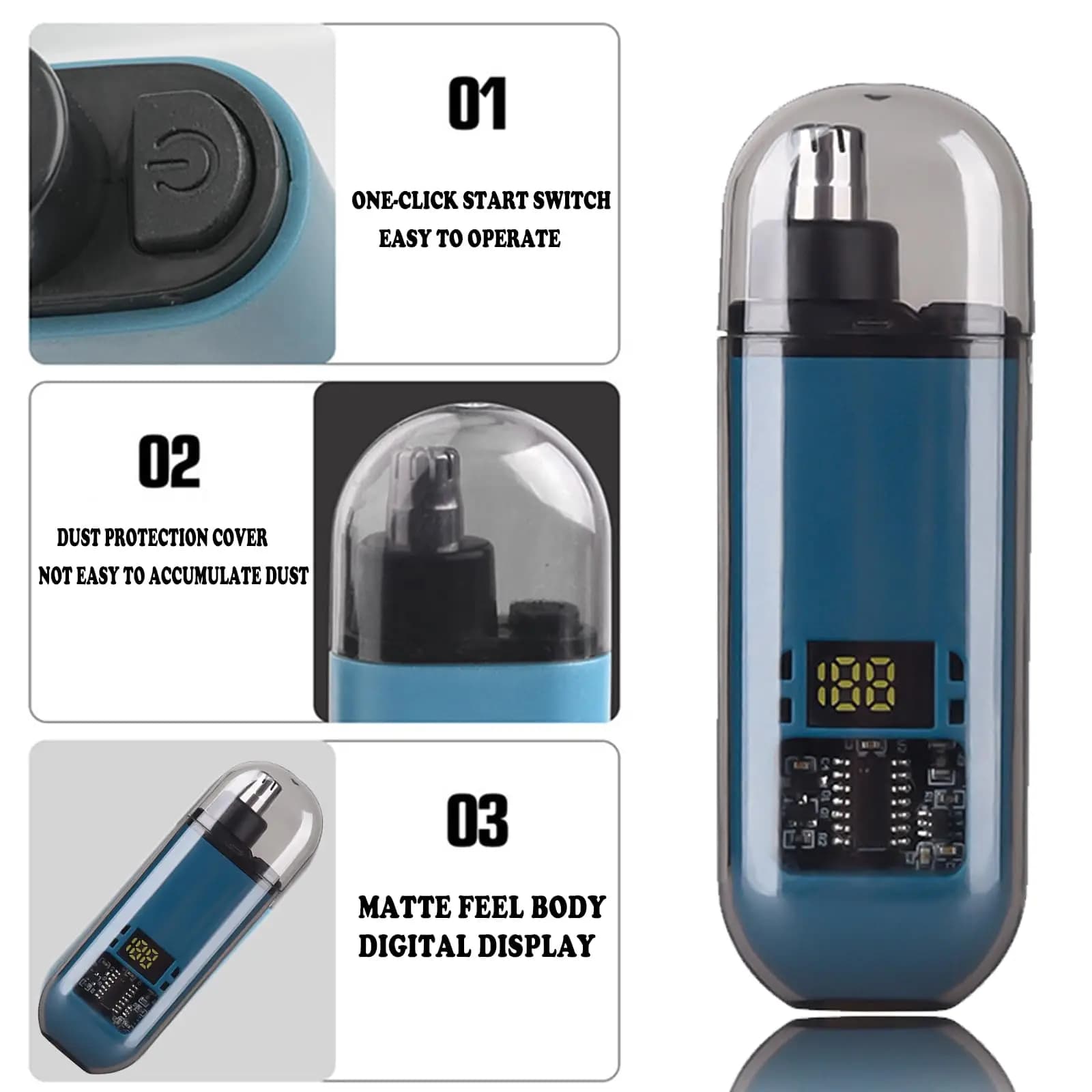 mini USB rechargeable nose and ear hair trimmer — image 3
