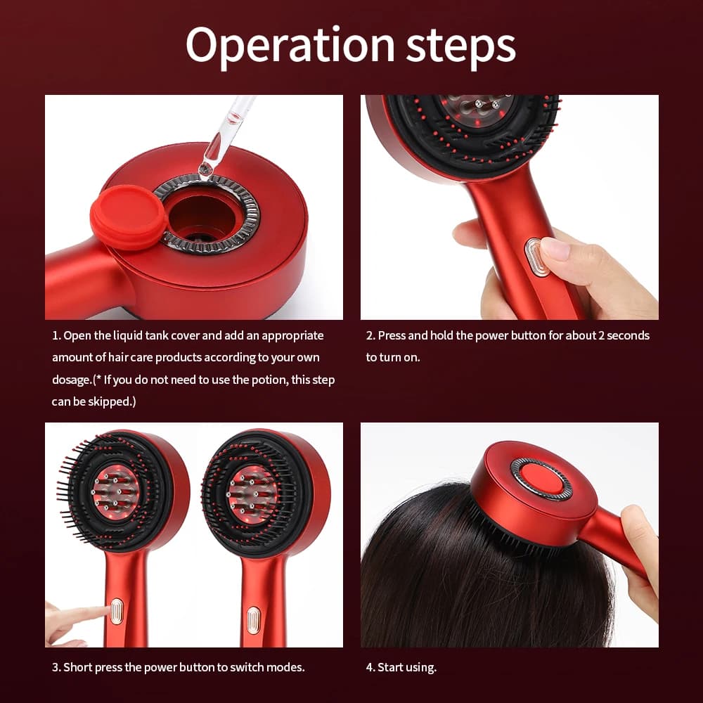 Red light scalp massage comb with serum applicator — image 5