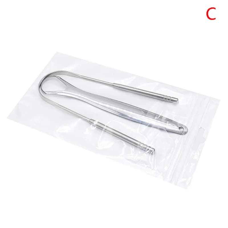 two stainless steel tongue scrapers — image 7