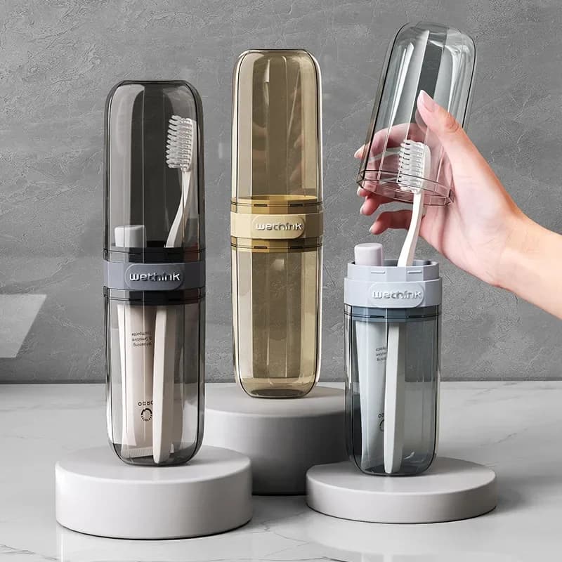 transparent travel toothbrush case — image 1