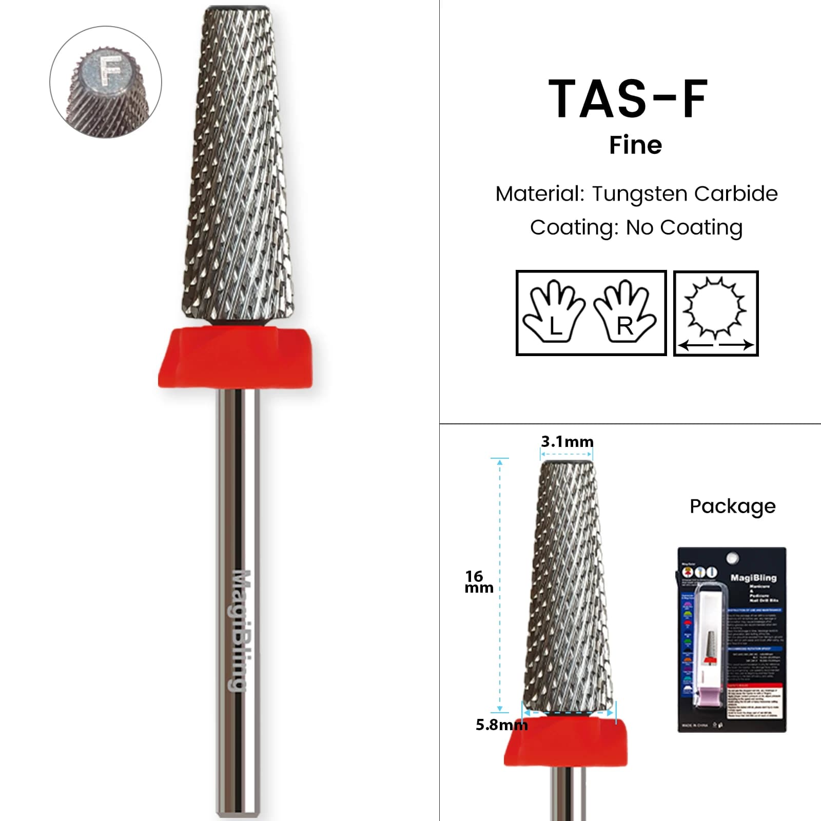 golden carbide nail drill bits for electric nail drill — image 7