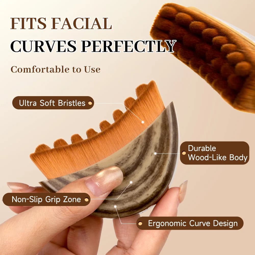 Portable lymphatic contour face brush with soft bristles — image 5