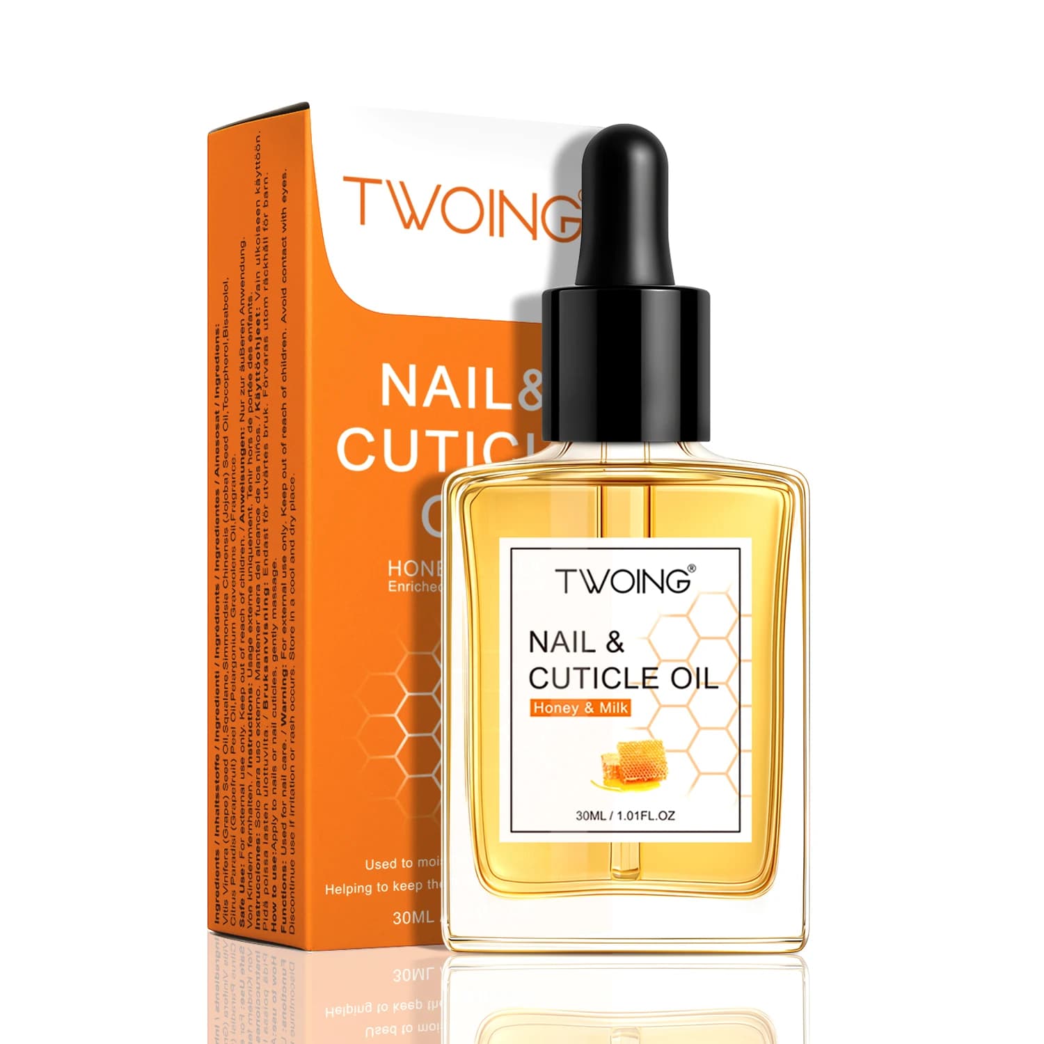 Twoing honey milk cuticle oil bottle with dropper — image 7