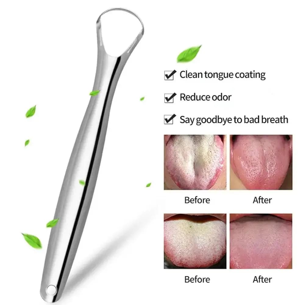 portable stainless steel tongue scraper — image 2