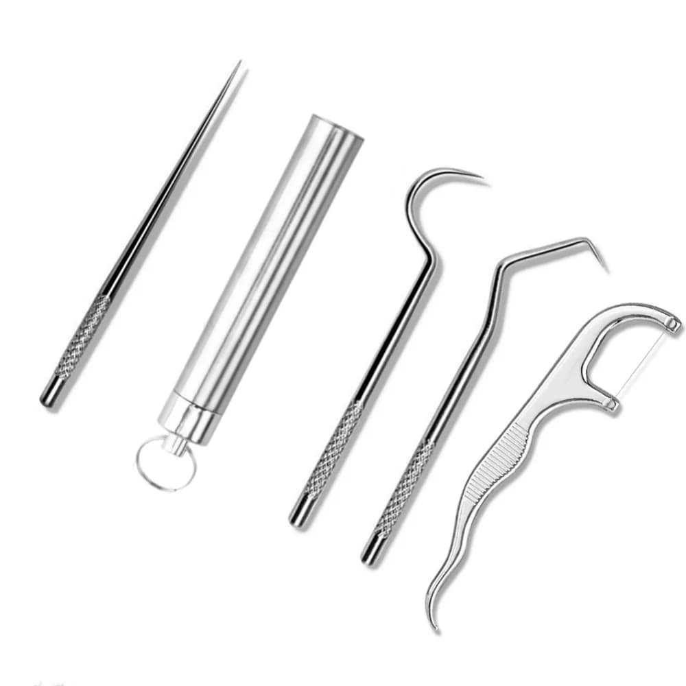 compact stainless steel toothpick set with keychain holder — image 3
