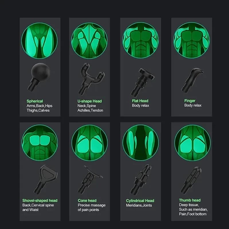 FUNMENTO electric massage gun with eight interchangeable heads — image 4