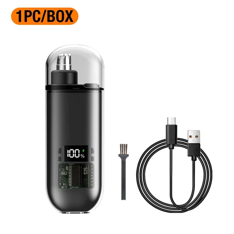 compact LED nasal hair trimmer with USB‑C charger — image 7