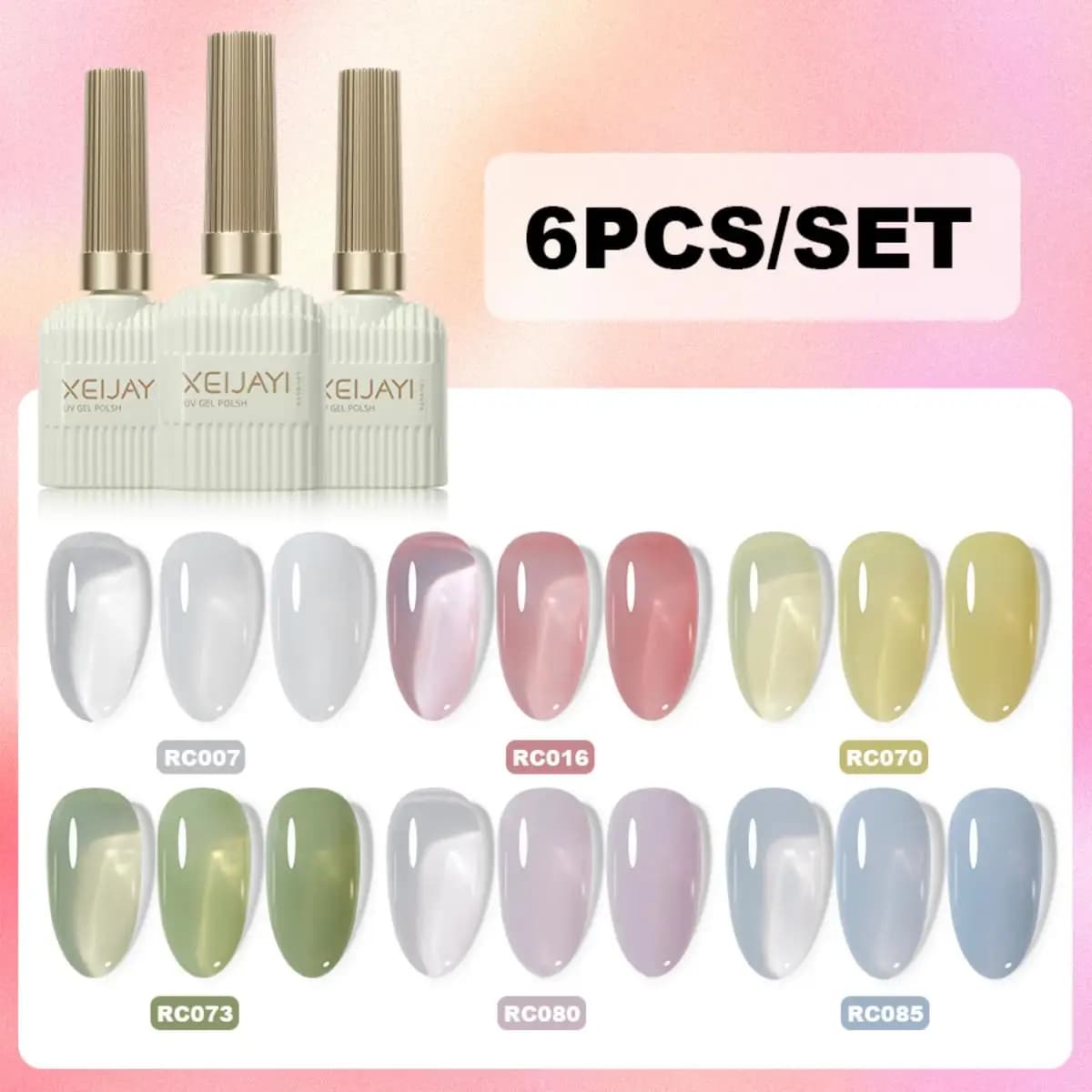 six 15 ml bottles of nail gel polish — image 8