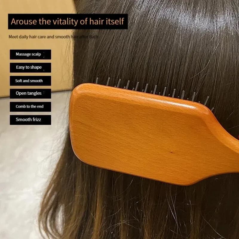 wooden scalp massage comb — image 3