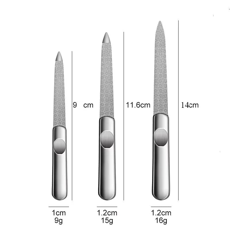 three stainless steel double-sided nail files — image 6