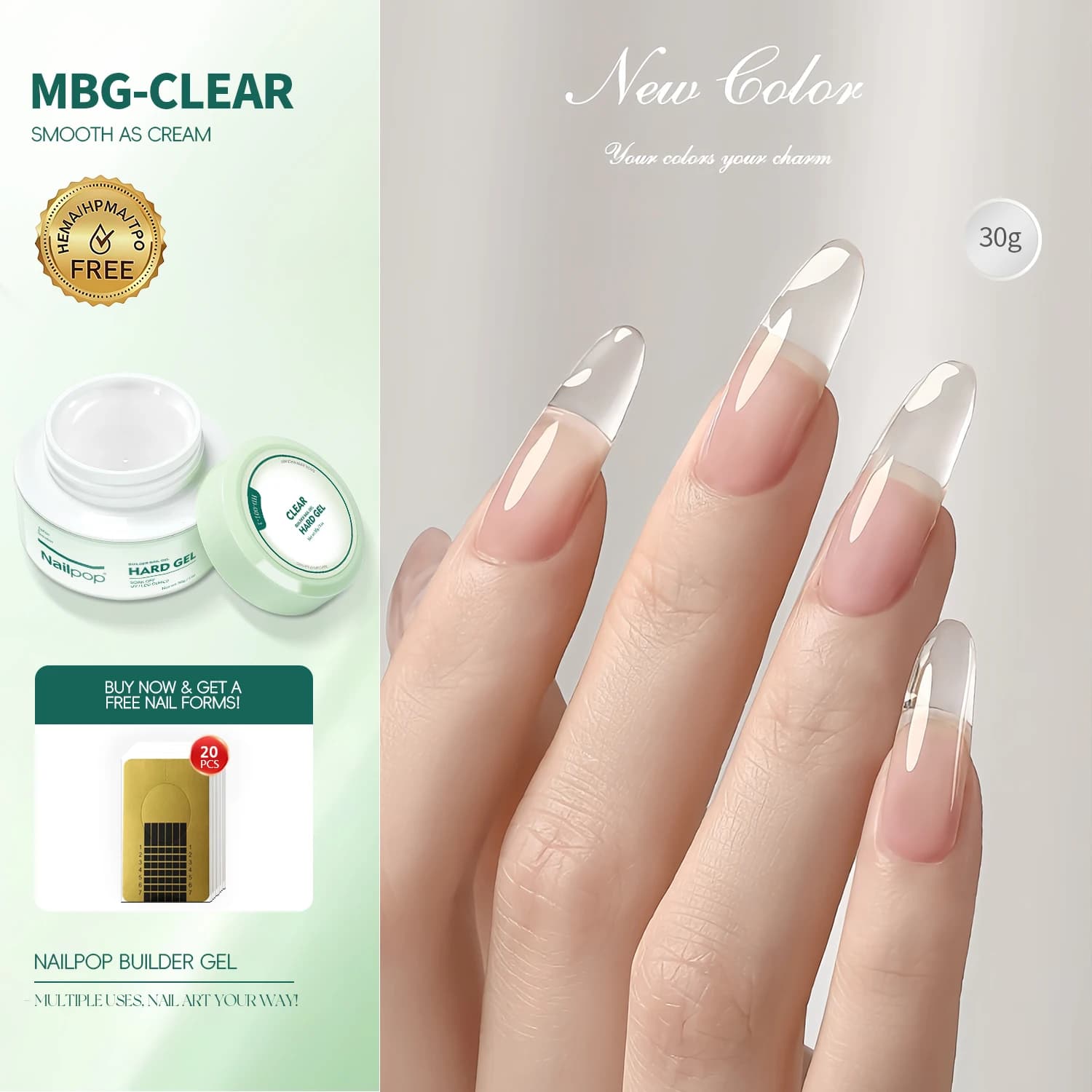 milky smooth HEMA-free builder gel tube — image 7