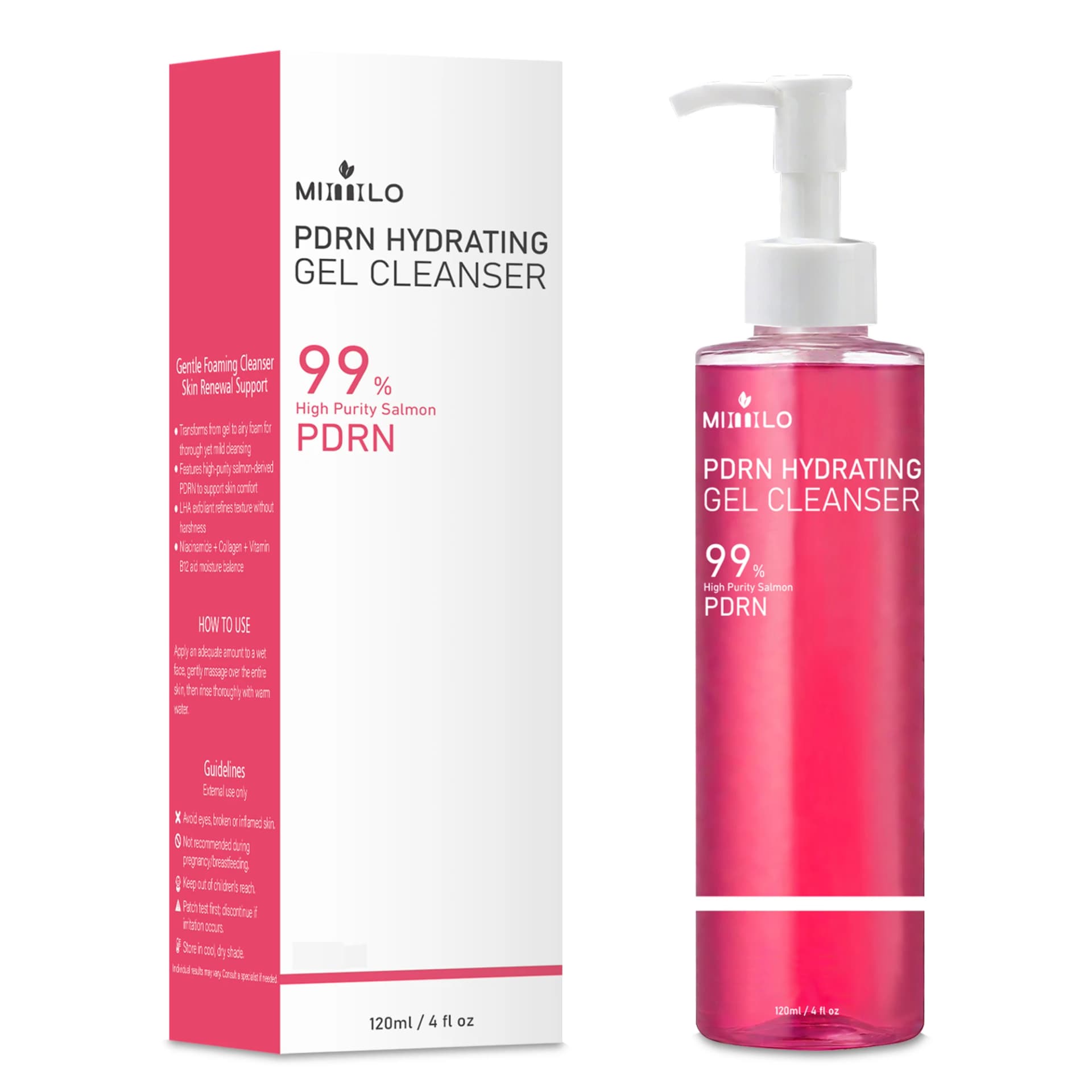 Salmon pink foam cleansing gel tube — image 1