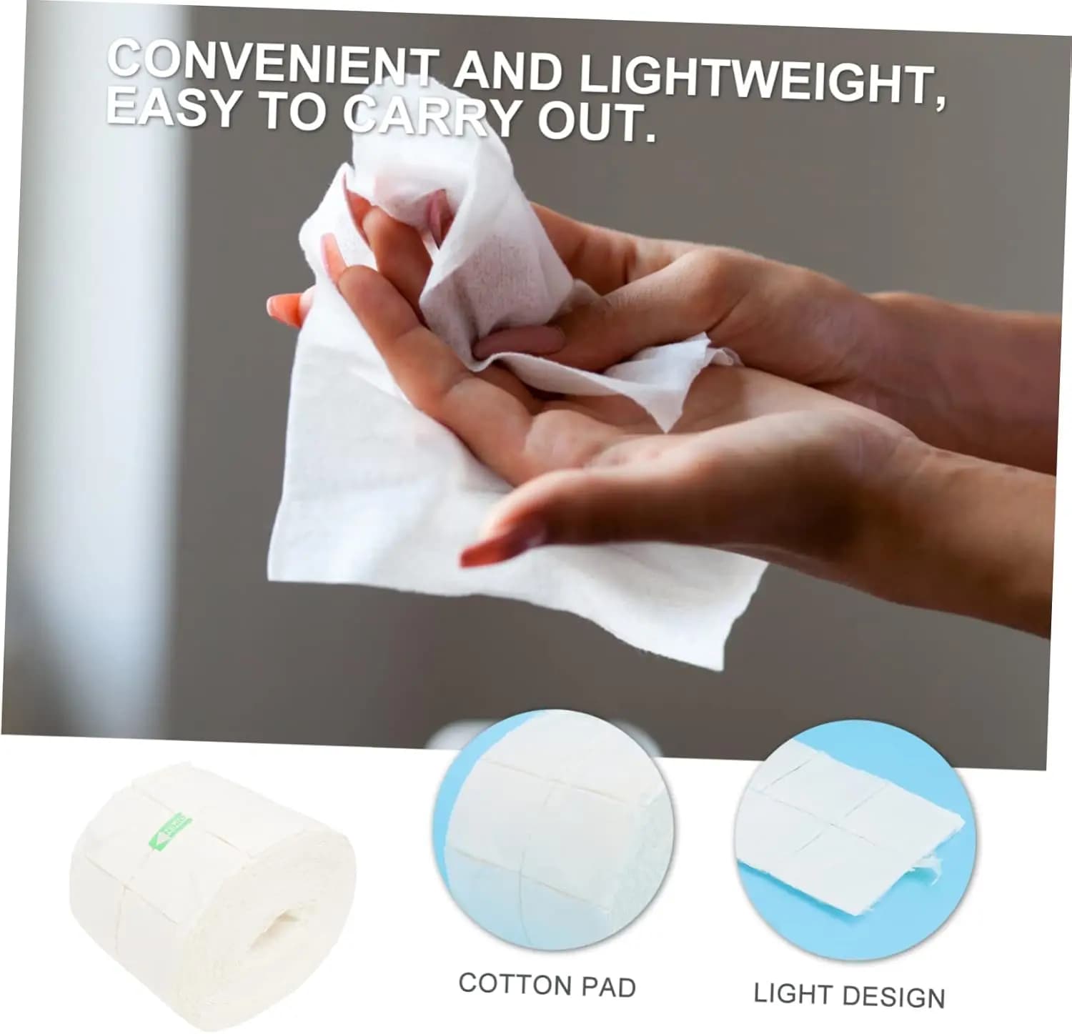 lint-free cotton nail polish remover pads roll — image 4