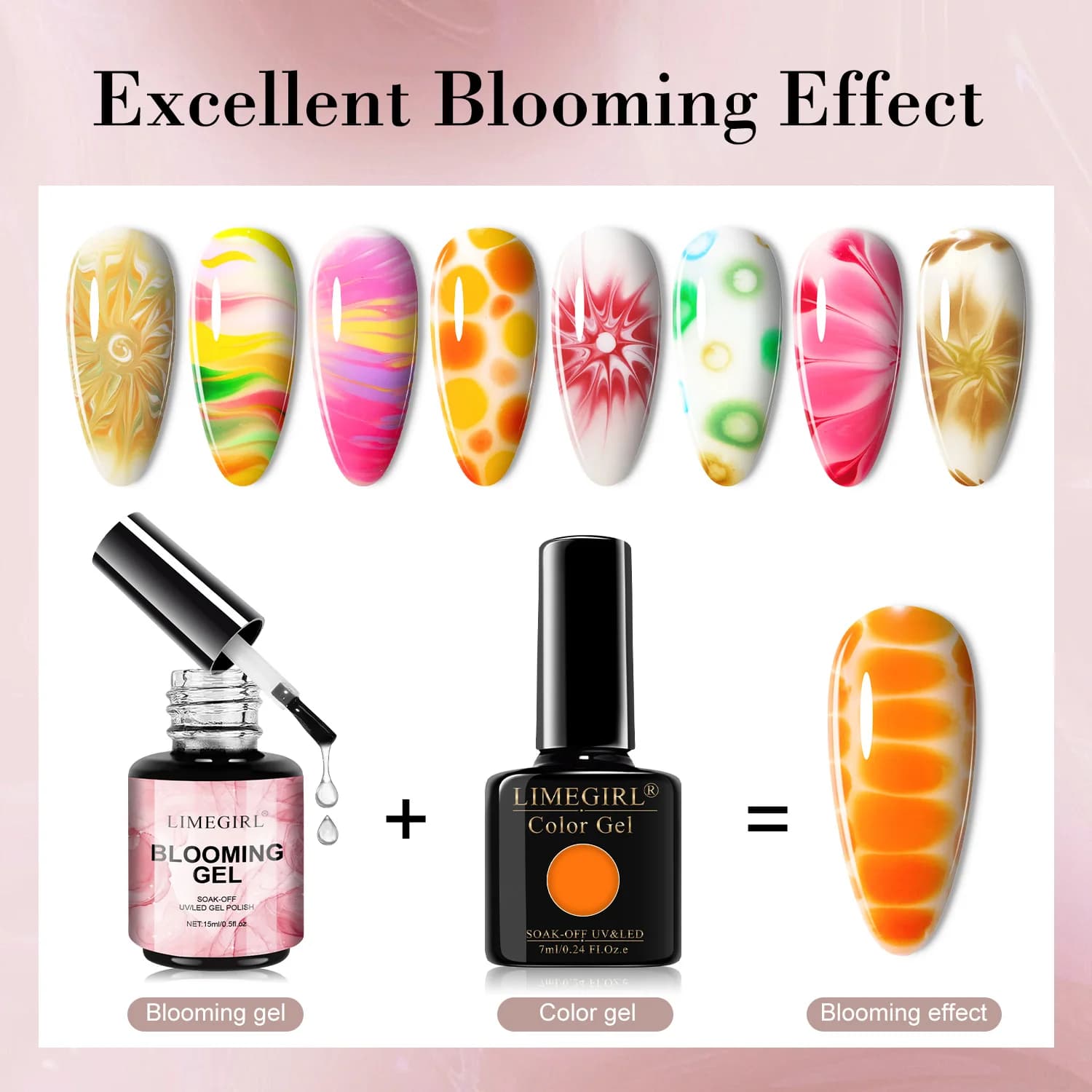 Limegirl marble blossom blooming gel nail polish — image 2