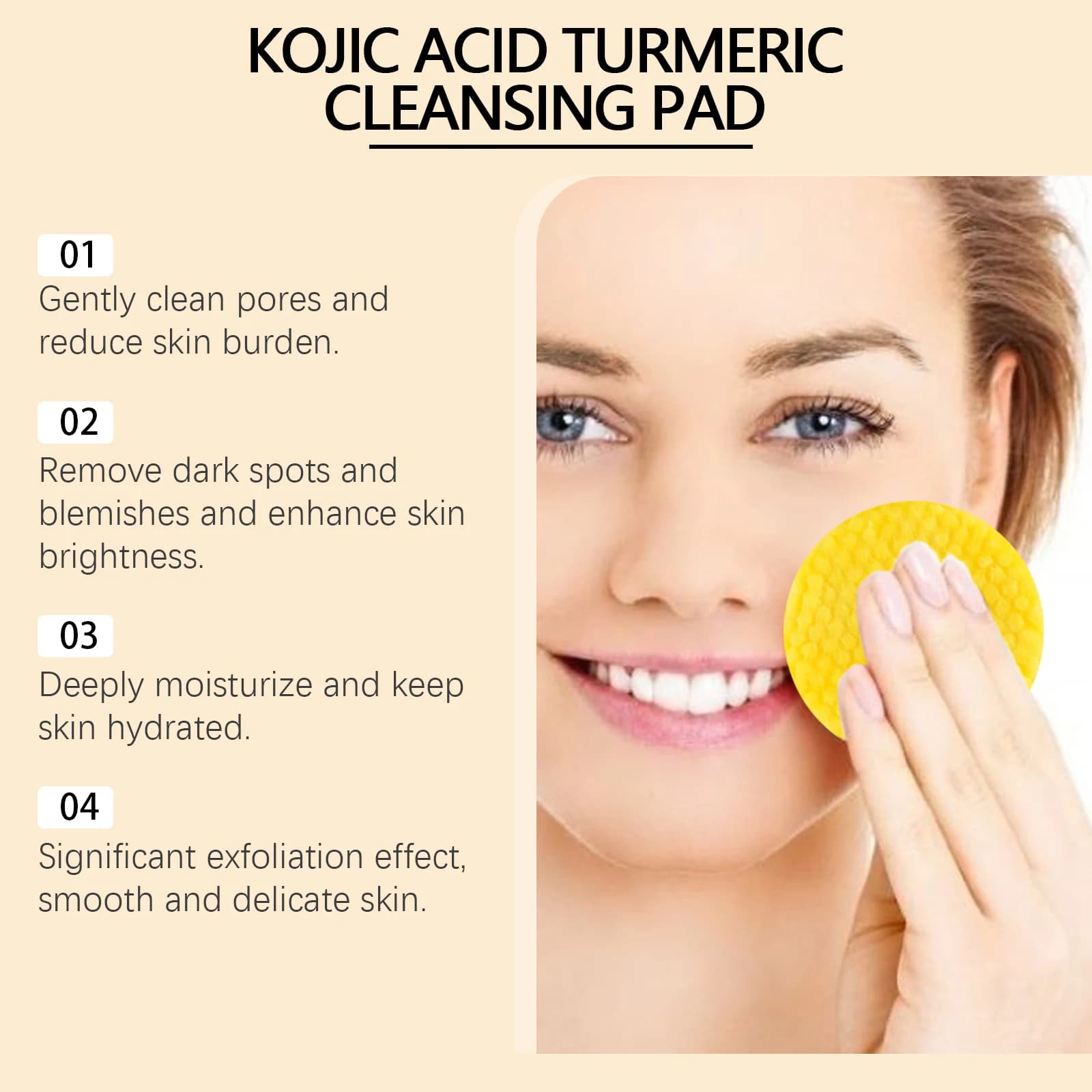turmeric and kojic acid facial cleansing pad — image 3
