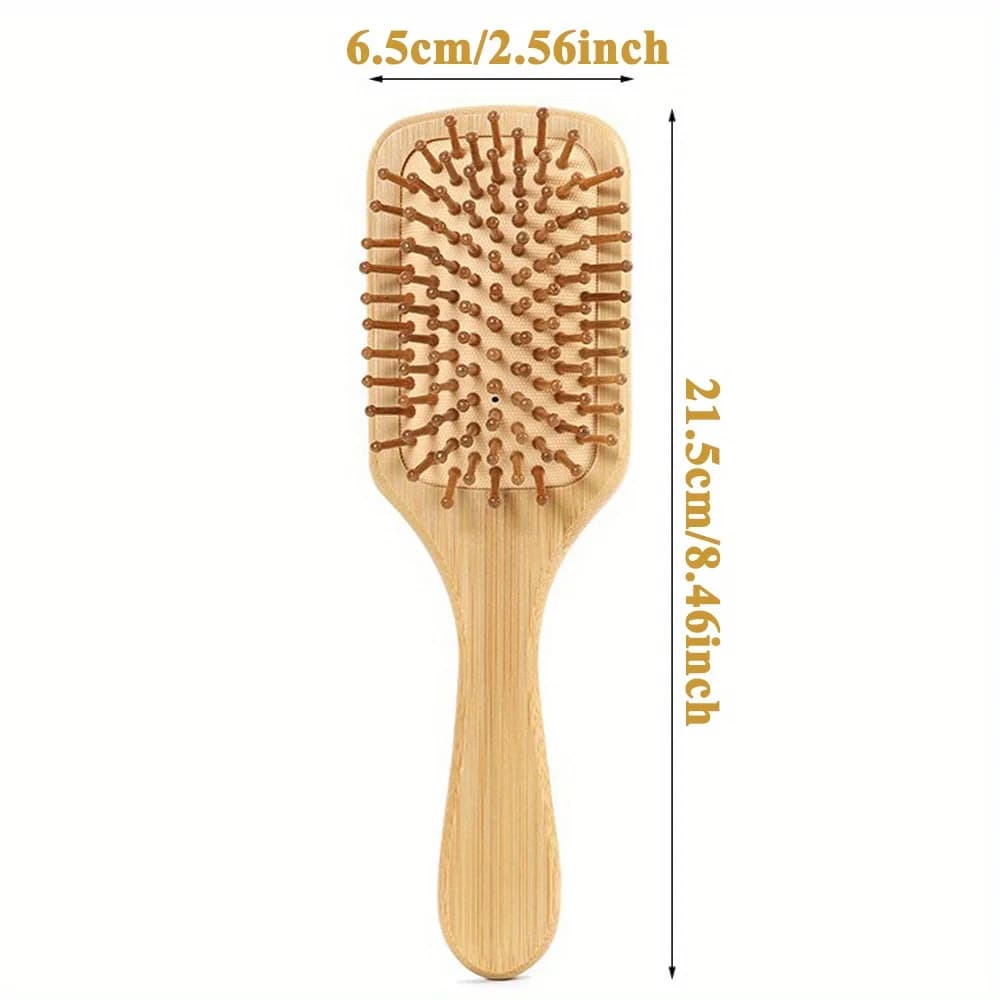 Wooden hair brush with natural bristles — image 8