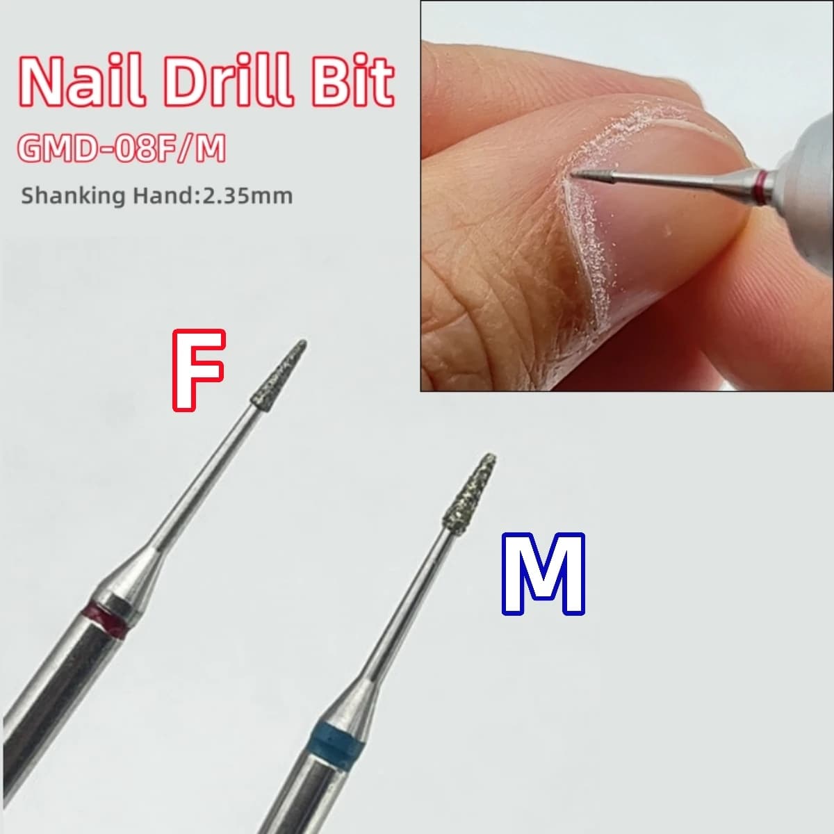 Diamond nail drill set with two bits — image 1