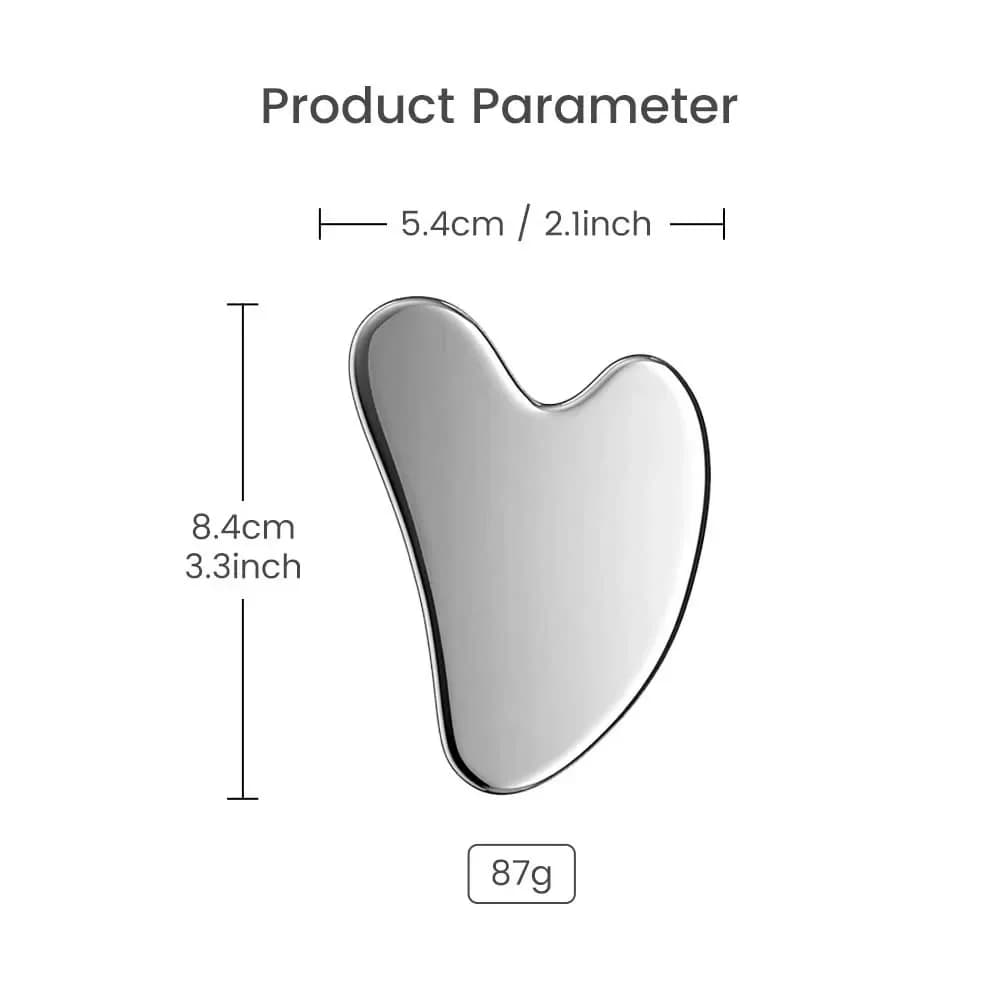 stainless steel gua sha facial massage board — image 4