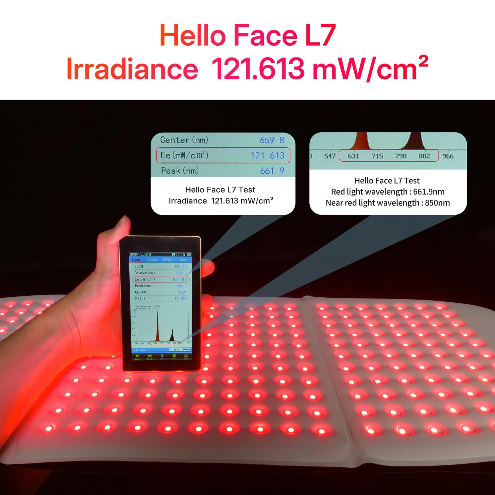 Hello Face L7 large red light therapy mat with LED panel — image 4