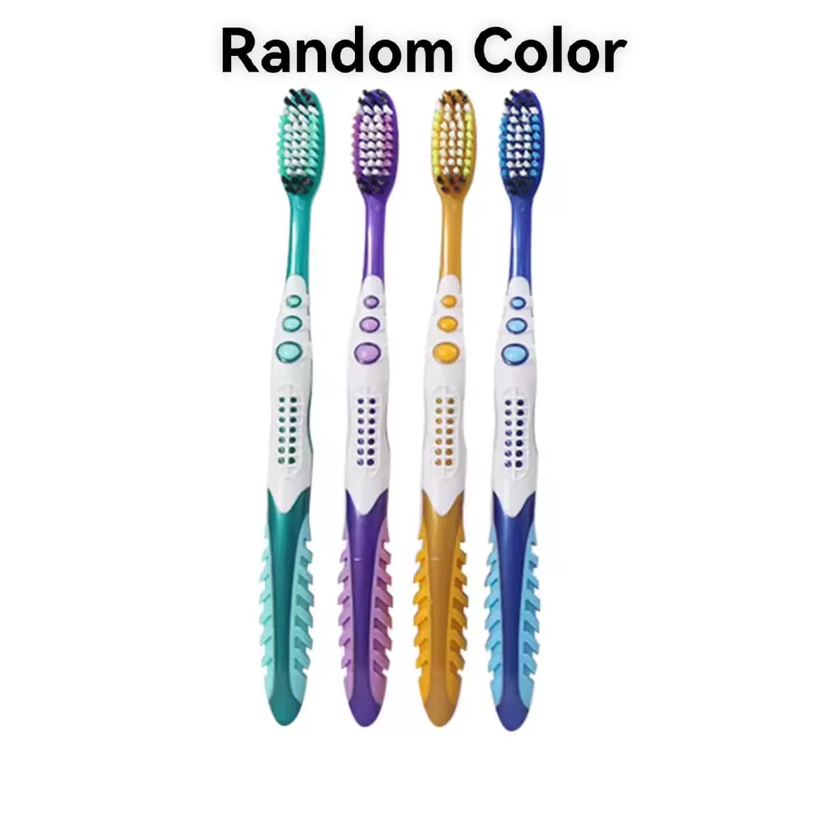 Set of four hard‑bristle manual toothbrushes — image 1