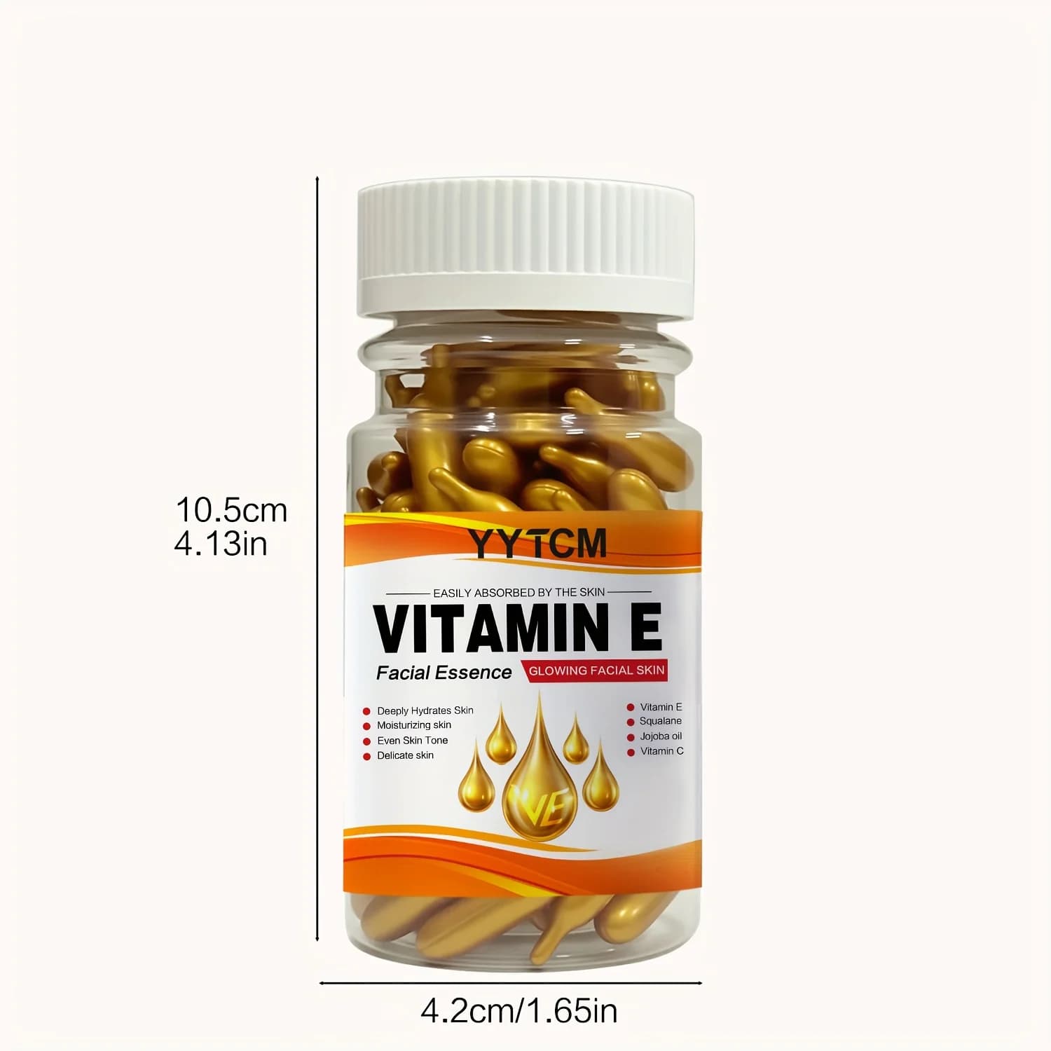 Bottle of vitamin e capsule essence with plant squalane and vitamin c — image 4