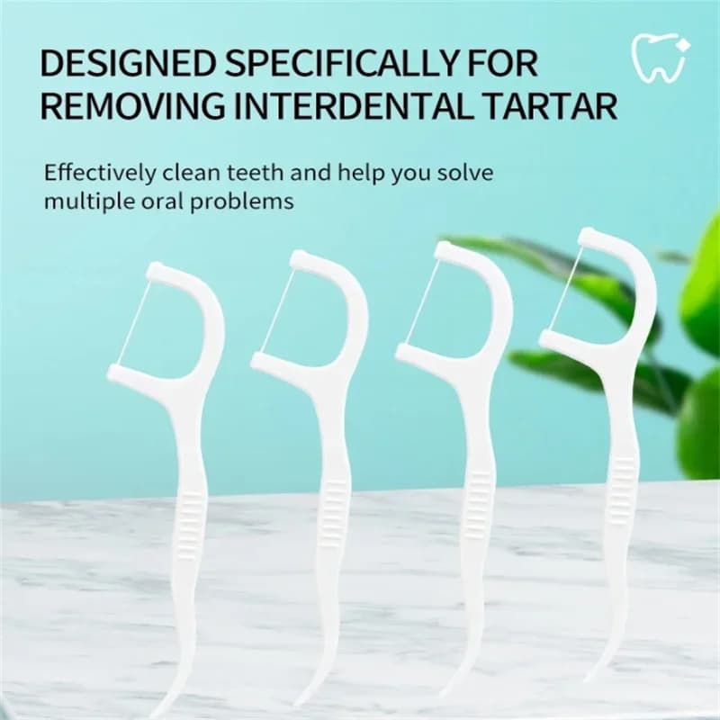 Disposable plastic dental floss toothpick — image 4