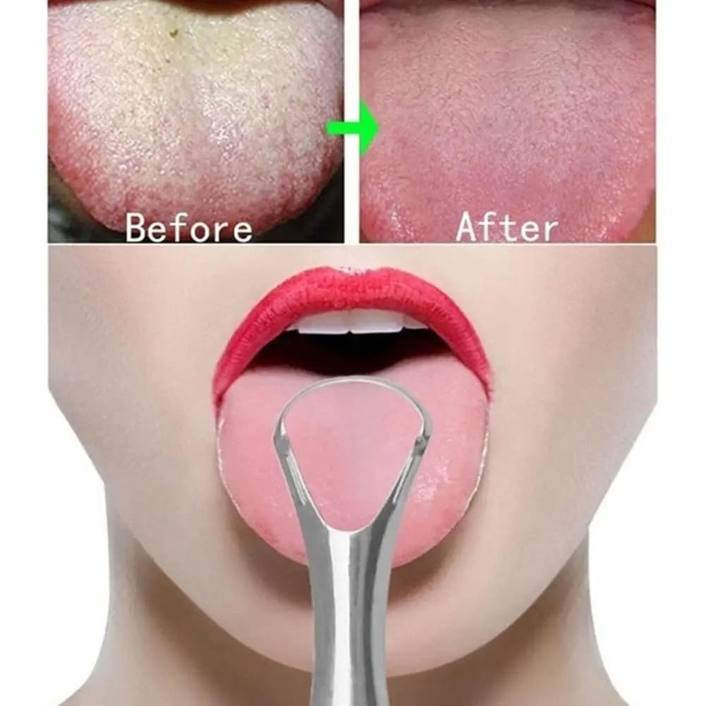 portable stainless steel tongue scraper — image 3