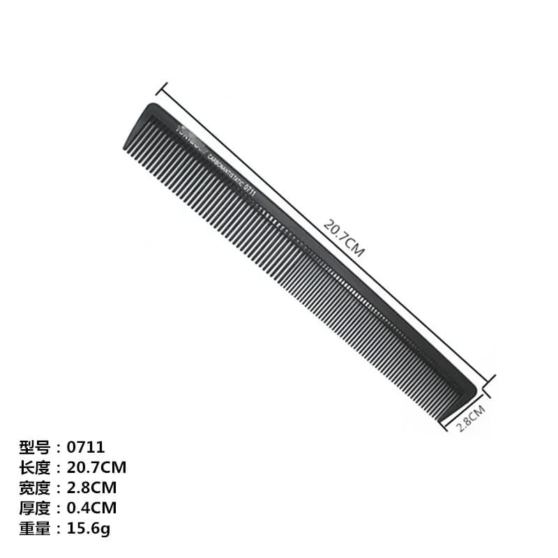 black ultra-thin flat hair comb — image 3