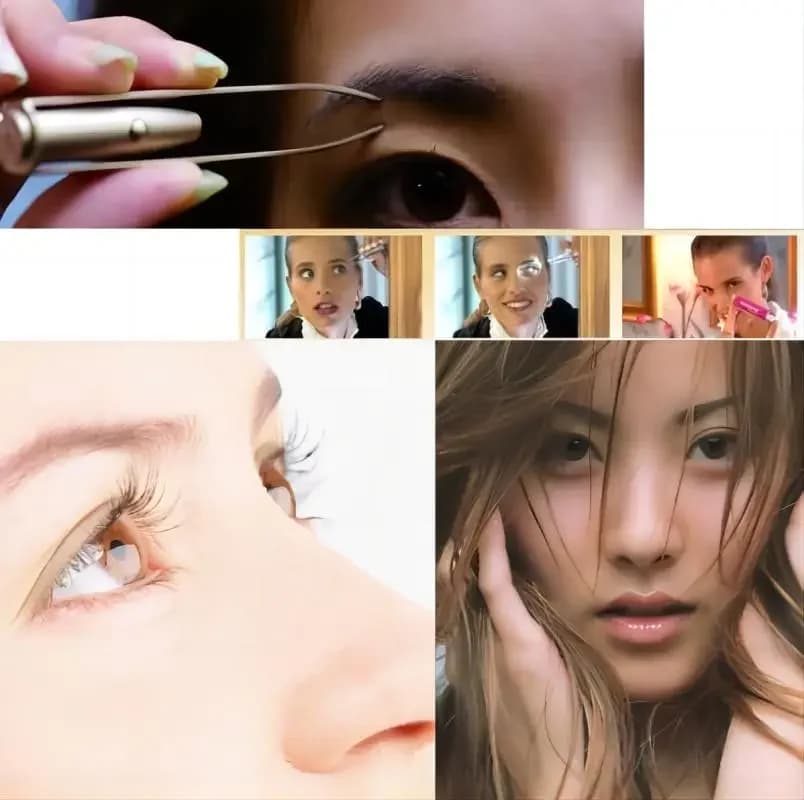 Stainless steel eyebrow tweezer with LED light — image 3