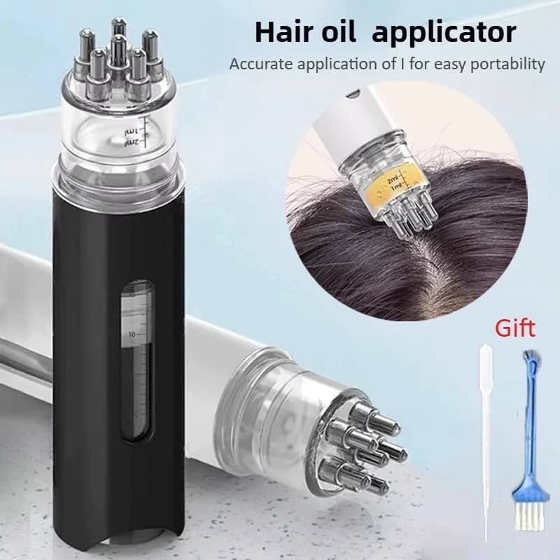 Mini hair oil applicator scalp massager comb — image 1